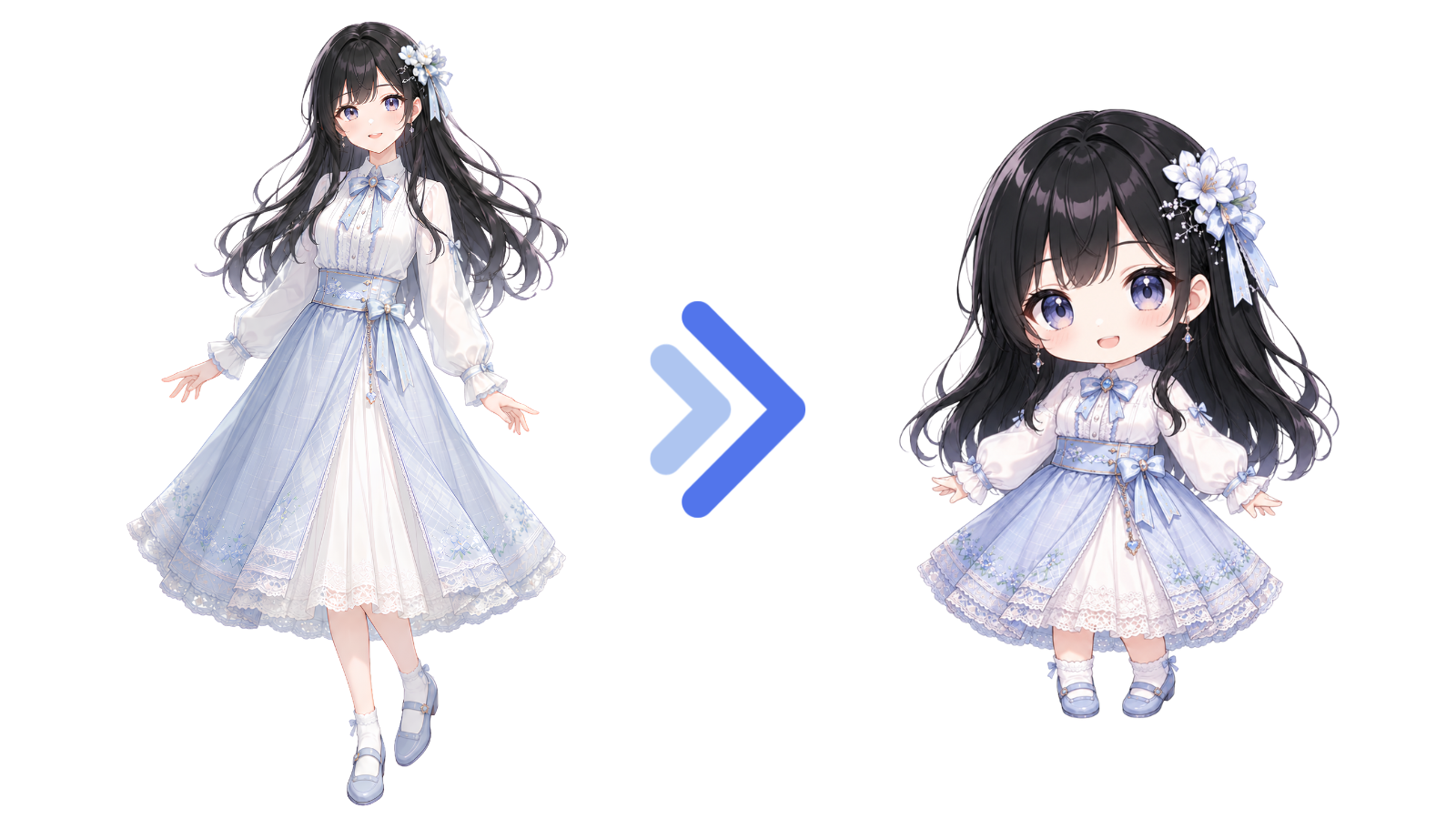 ちびキャラ変換 Before → After